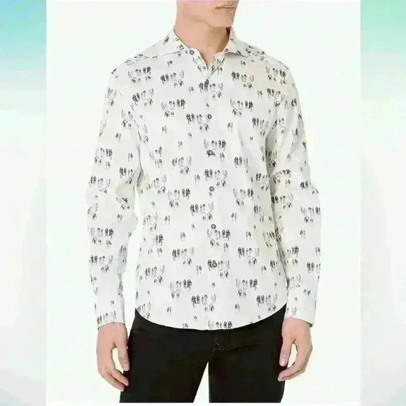 Robert Graham Button Down gallery nights dress shirt size Large men’s career - Picture 1 of 7